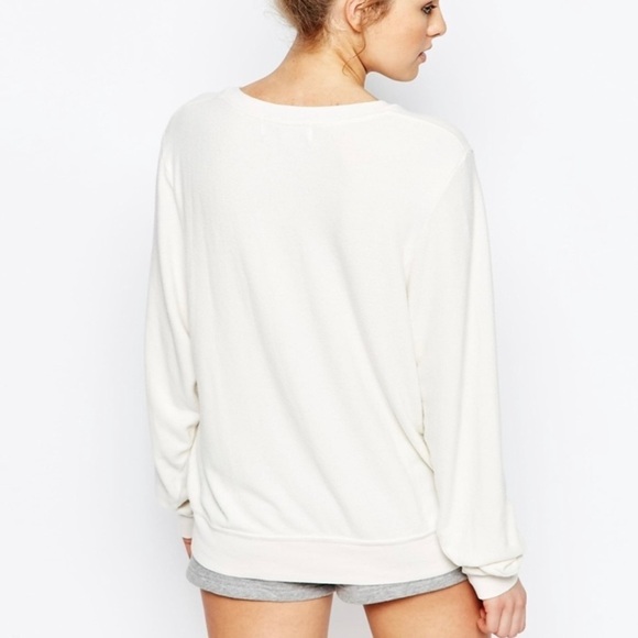Wildfox Twin Palm Tree V-Neck Pullover Sweatshirt Size Small - Picture 2 of 12